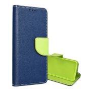   Husă stativă cu efect de piele (FLIP, deschidere laterală, suport pentru birou, model textil) albastru/ GREEN Honor 90 Lite 5G