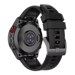   Curea de schimb (dimensiune personalizată, 22mm, silicon, conexiune QuickFit) NEGRU Garmin Fenix ​​​​7, Garmin Fenix ​​​​5, Garmin Fenix ​​​​6, Garmin Epix (Gen2), Garmin Fenix ​​​​3, Garmin Fenix ​​​​3 HR , Garmin Fenix ​​​​6 Pro, Garmin Fenix ​​​​