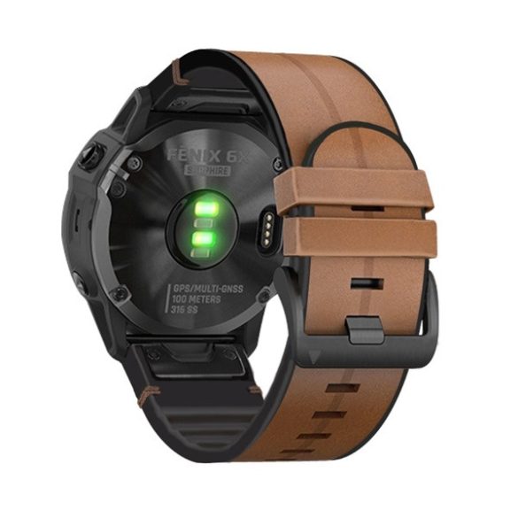 Curea de schimb (dimensiune personalizată, 26 mm, efect piele, conexiune QuickFit) MARO ÎNCHIS Garmin Fenix ​​​​6X, Garmin Fenix ​​​​6X Pro Solar, Garmin Fenix ​​​​5X, Garmin Fenix ​​​​7X, Garmin Fenix ​​​​6X Pro, Garmin Fenix ​​​​6X Pro Sapphire, G