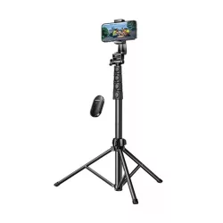   UGREEN selfie stick (universal, trepied din aluminiu, reglabil, declanșare la distanță Bluetooth, 170 cm) NEGRU