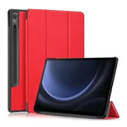   Husă în picioare, efect piele (FLIP activ, deschidere laterală, TRIFOLD, suport desktop, suport creion) ROȘU Samsung Galaxy Tab S9 FE LTE (SM-X516), Samsung Galaxy Tab S9 FE WIFI (SM-X510)