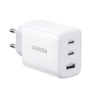 Încărcător UGREEN 2 prize Type-C+USB (65W, încărcător rapid PD) ALB