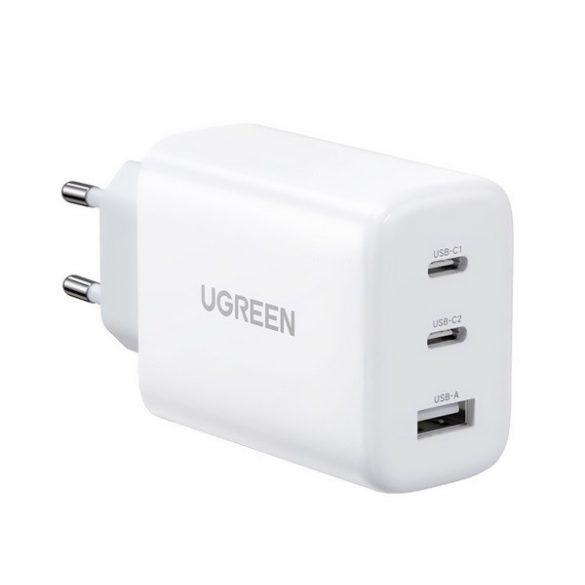 Încărcător UGREEN 2 prize Type-C+USB (65W, încărcător rapid PD) ALB
