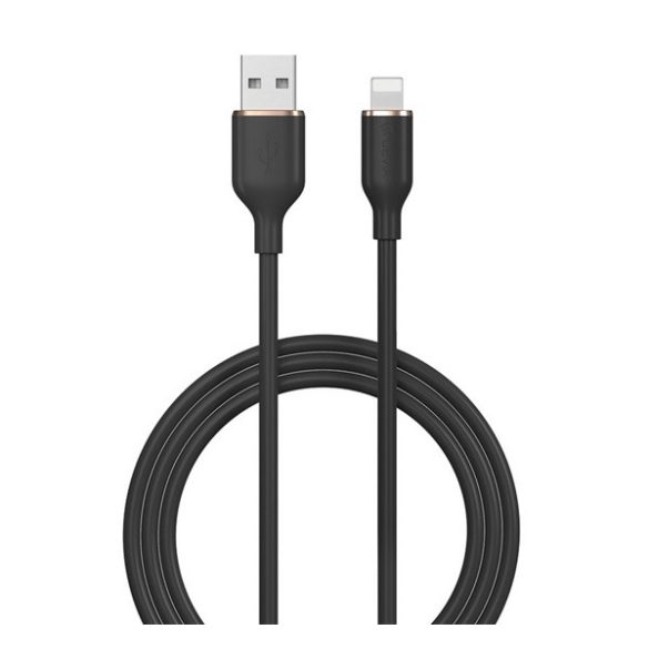 Cablu de date DEVIA JELLY (USB - lightning, 2.4A, încărcător rapid, 120cm) NEGRU