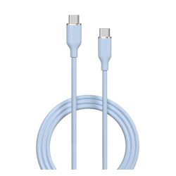   Cablu de date DEVIA JELLY (Tip-C - Tip-C, 60W, încărcător rapid, 120cm) ALBASTRU DESCHIS