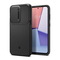   HUSĂ! - Protectie din plastic pentru telefon SPIGEN OPTIK ARMOR (cadru din silicon, protectie camera) NEGRU Samsung Galaxy S23 FE (SM-S711)