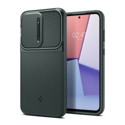   HUSĂ! - Protectie din plastic pentru telefon SPIGEN OPTIK ARMOR (cadru din silicon, protectie camera) VERDE ÎNCHIS Samsung Galaxy S23 FE (SM-S711)