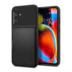   HUSĂ! - Protectie de telefon din silicon SPIGEN SLIM ARMOR CS (spate din plastic, suport card, rezistenta la impact, colt cu perna de aer) NEGRU Samsung Galaxy S23 FE (SM-S711)