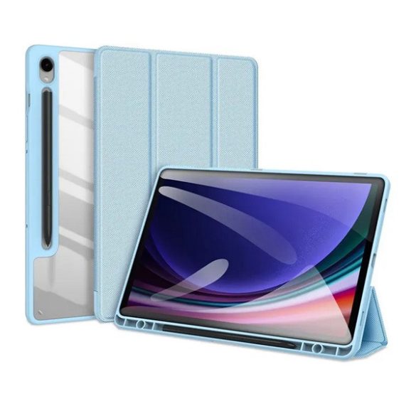 Husă DUX DUCIS TOBY în picioare, efect piele (FLIP activ, deschidere laterală, TRIFOLD, suport desktop, suport creion) ALBASTRU DESCHIS Samsung Galaxy Tab S9 FE WIFI (SM-X510), Samsung Galaxy Tab S9 FE LTE (SM-X516)