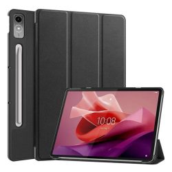   Carcasă în picioare, efect piele (FLIP activ, deschidere laterală, TRIFOLD, suport birou, suport creion) NEGRU Lenovo Tab P12 (TB370)