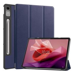   Carcasă în picioare, efect piele (FLIP activ, deschidere laterală, TRIFOLD, suport birou, suport creion) ALBASTRU ÎNCHIS Lenovo Tab P12 (TB370)