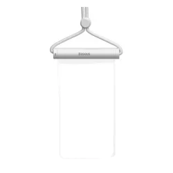   HUSĂ! - Carcasă impermeabilă/impermeabilă BASEUS AQUAGLIDE, AQUA (universală, IPX8, atârnă în jurul gâtului, blocare cu glisare, dimensiune 7,2") ALB
