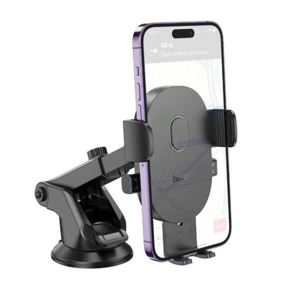 Suport auto HOCO H19 (ventuză, bord, automat, 360°, dimensiune 4.7-7.0") NEGRU