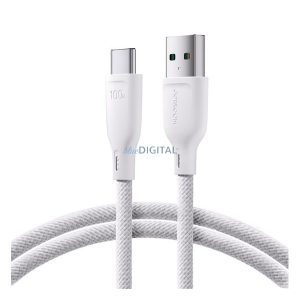JOYROOM cablu de date (USB - Type-C, 100W, încărcător rapid, 100cm, șiret) ALB