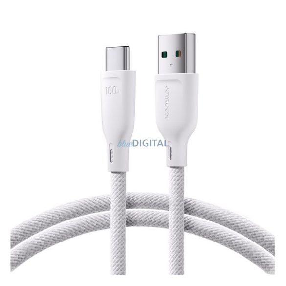 JOYROOM cablu de date (USB - Type-C, 100W, încărcător rapid, 100cm, șiret) ALB