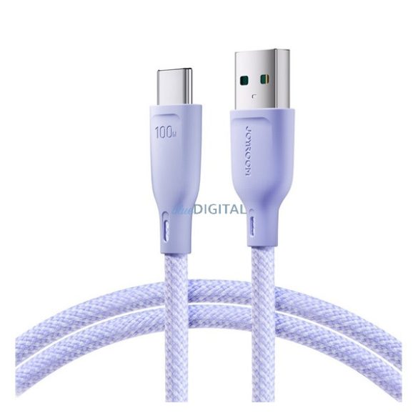 JOYROOM cablu de date (USB - Tip-C, 100W, încărcător rapid, 100cm, șiret) LILA