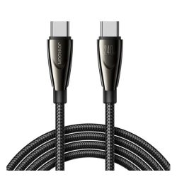   Cablu de date JOYROOM PIONEER (Tip-C - Tip-C, 240W, 120cm, încărcător rapid, șiret) NEGRU