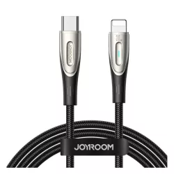   Cablu de date JOYROOM STAR-LIGHT (Tip-C - fulger, 30W, 120cm, încărcător rapid, indicator LED) NEGRU