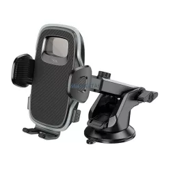   Suport auto HOCO H15 (pentru bord, parbriz, ventuză, 360°, braț reglabil, dimensiune 4.5-7") NEGRU
