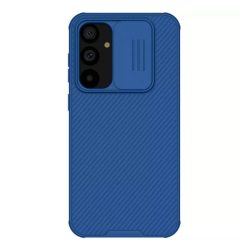   HUSĂ! - Protectie de telefon din plastic NILLKIN CAMSHIELD PRO (cadru din silicon, rezistenta la impact, protectie camera, dungi) ALBASTRU INCHIS Samsung Galaxy S23 FE (SM-S711)