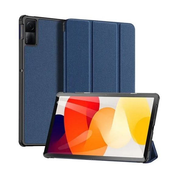 Husa DUX DUCIS DOMO in picioare, efect piele (activ, deschidere laterala, TRIFOLD, suport de masa, model textil) ALBASTRU INCHIS Xiaomi Redmi Pad SE