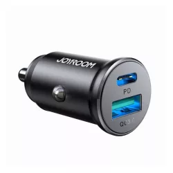   Încărcător auto JOYROOM USB+Type-C (30W, încărcător rapid PD) NEGRU