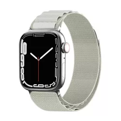   Curea de schimb (dimensiune personalizată, mică, nailon, SPORT) ALB Apple Watch Series 9 41mm, Watch Series 8 41mm, Watch Series 7 41mm