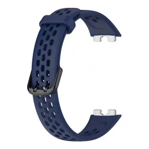 Curea de schimb (dimensiune personalizată, silicon, perforată, respirabilă) ALBASTRU ÎNCHIS Huawei Band 8
