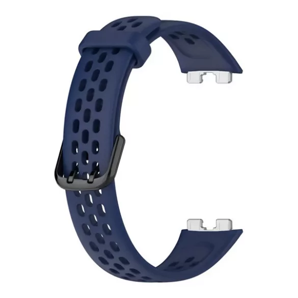 Curea de schimb (dimensiune personalizată, silicon, perforată, respirabilă) ALBASTRU ÎNCHIS Huawei Band 8