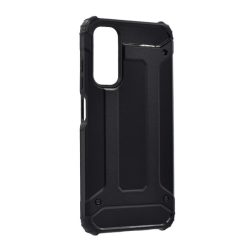   Protector de telefon din plastic Defender (rezistenta medie la impact, colt cu perna de aer, interior din silicon, efect metalic) NEGRU Samsung Galaxy A25 5G (SM-A256)