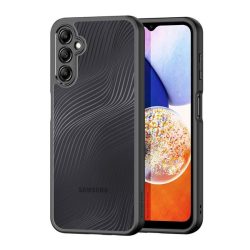   DUX DUCIS AIMO protecție din plastic pentru telefon (rezistență medie la impact, ramă din silicon, protecție cameră, mată, model ondulat) NEGRU Samsung Galaxy A15 5G (SM-A156)