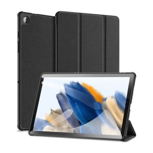 Husa DUX DUCIS DOMO in picioare, efect piele (activ, cu deschidere laterala, TRIFOLD, suport desktop, model textil) NEGRU Samsung Galaxy Tab A9 Plus 5G (SM-X216), Galaxy Tab A9 Plus WIFI (SM-X210)