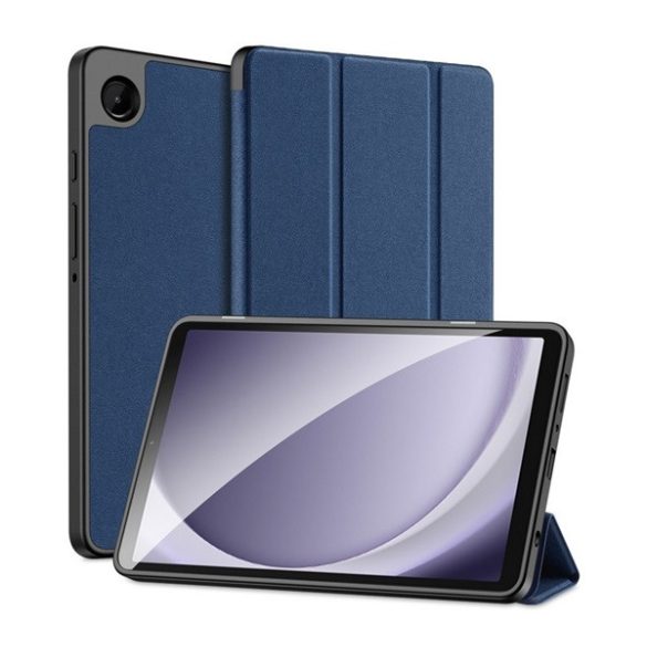 Husa DUX DUCIS DOMO in picioare, efect piele (activ, cu deschidere laterala, TRIFOLD, suport desktop, model textil) ALBASTRU INCHIS Samsung Galaxy Tab A9 LTE ​​​​(SM-X115), Galaxy Tab A9 WIFI (SM-X110)