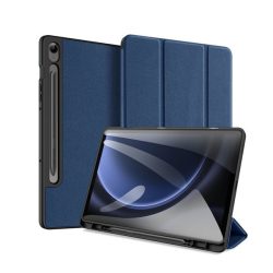   Husa DUX DUCIS DOMO in picioare, efect piele (activ, cu deschidere laterala, TRIFOLD, suport desktop, suport creion, model textil) ALBASTRU INCHIS Samsung Galaxy Tab S9 FE Plus WIFI (SM-X610), Galaxy Tab S9 FE Plus LTE (SM- X616)