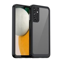   Protectie din plastic pentru telefon (cadru din silicon, rezistenta la impact, spate transparent) NEGRU Samsung Galaxy A15 (SM-A155), Galaxy A15 5G (SM-A156)