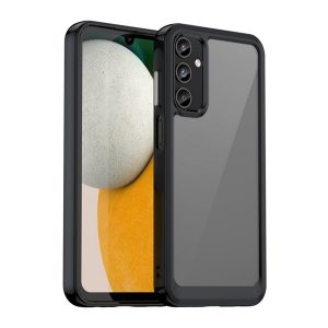 Protectie din plastic pentru telefon (cadru din silicon, rezistenta la impact, spate transparent) NEGRU Samsung Galaxy A15 (SM-A155), Galaxy A15 5G (SM-A156)