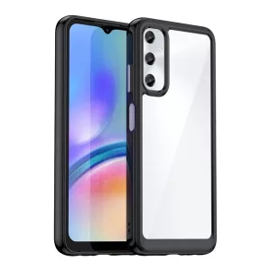 HUSĂ! - Protectie din plastic pentru telefon (cadru din silicon, rezistenta la impact, spate transparent) NEGRU Samsung Galaxy A05s (SM-A057F)