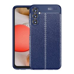   HUSĂ! - Protectie din silicon pentru telefon (rezistenta la impact mediu, efect piele, model de cusaturi) ALBASTRU INCHIS Samsung Galaxy A25 5G (SM-A256)