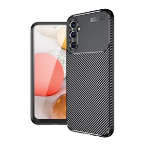 Husă silicon pentru telefon (rezistent la impact mediu, bubble heel, model de carbon) negru Samsung Galaxy A25 5G (SM-A256)
