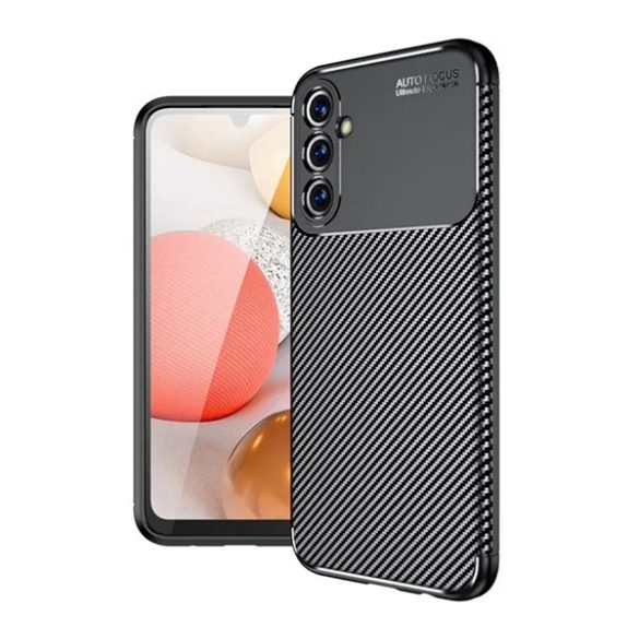 Husă silicon pentru telefon (rezistent la impact mediu, bubble heel, model de carbon) negru Samsung Galaxy A25 5G (SM-A256)