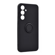   Protectie din silicon pentru telefon (inel suport telefon, interior din microfibra de pluș, placă metalică încorporată, protecție pentru cameră) NEGRU Samsung Galaxy S23 FE (SM-S711)