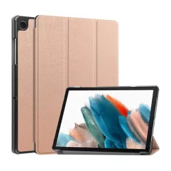   Husă în picioare, efect piele (FLIP activ, deschidere laterală, TRIFOLD, suport desktop) ROSE GOLD Samsung Galaxy Tab A9 LTE ​​​​(SM-X115), Galaxy Tab A9 WIFI (SM-X110)