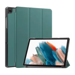   Husă în picioare, efect piele (FLIP activ, deschidere laterală, TRIFOLD, suport desktop) VERDE ÎNCHIS Samsung Galaxy Tab A9 LTE ​​​​(SM-X115), Galaxy Tab A9 WIFI (SM-X110)
