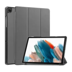   Husă în picioare, efect piele (FLIP activ, deschidere laterală, TRIFOLD, suport desktop) GR ÎNCHIS Samsung Galaxy Tab A9 LTE ​​​​(SM-X115), Galaxy Tab A9 WIFI (SM-X110)