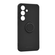   Protectie de telefon din silicon ROAR AMBER (inel suport telefon, placa metalica incorporata, protectie camera) NEGRU Samsung Galaxy A15 (SM-A155), Galaxy A15 5G (SM-A156)