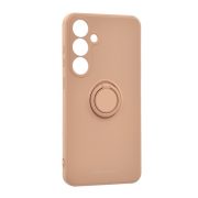   Protectie de telefon din silicon ROAR AMBER (inel suport telefon, placa metalica incorporata, protectie camera) ROZ Samsung Galaxy S24 (SM-S921)