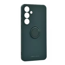   HUSĂ! - Protectie de telefon din silicon ROAR AMBER (inel suport telefon, placă metalică încorporată, protecție pentru cameră) VERDE ÎNCHIS Samsung Galaxy S24 Plus (SM-S926)