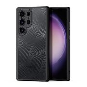   Protector de telefon din plastic DUX DUCIS AIMO (rezistență medie la impact, cadru din silicon, protecție pentru cameră, mat, model ondulat) NEGRU Samsung Galaxy S24 Ultra (SM-S928)