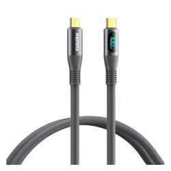   Cablu de date REMAX ZISEE (Tip-C - Tip-C, 100W, încărcător rapid PD, 120cm, afișaj LED) GRI