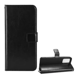   HUSĂ! - Carcasă în picioare, efect piele (FLIP, deschidere laterală, funcție de suport pentru birou, premium) BLACK TCL 405